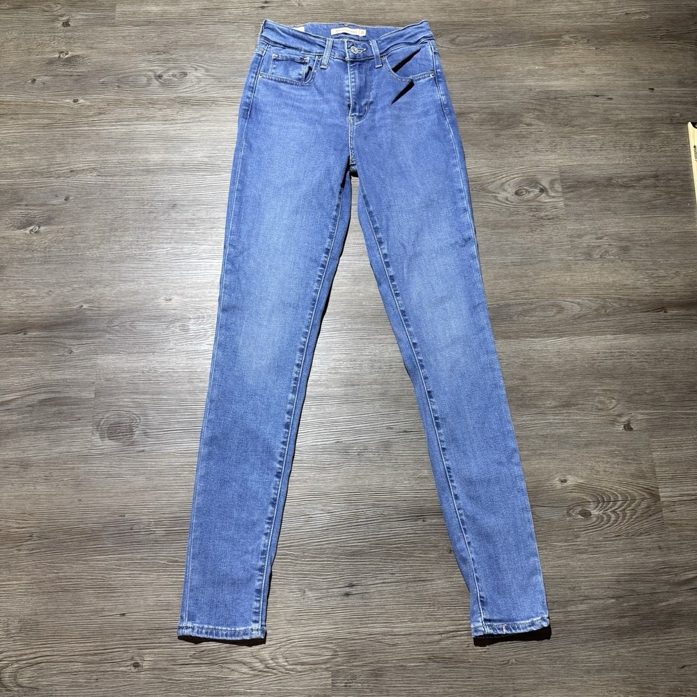 Levi's Premium 721 High Rise Skinny Jeans Women's W25 L30 Blue Lyocell Big E
